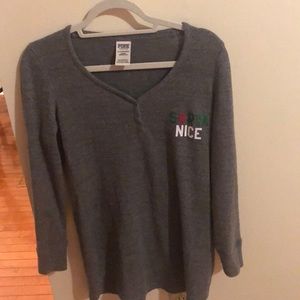 grey christmas PINK nightgown